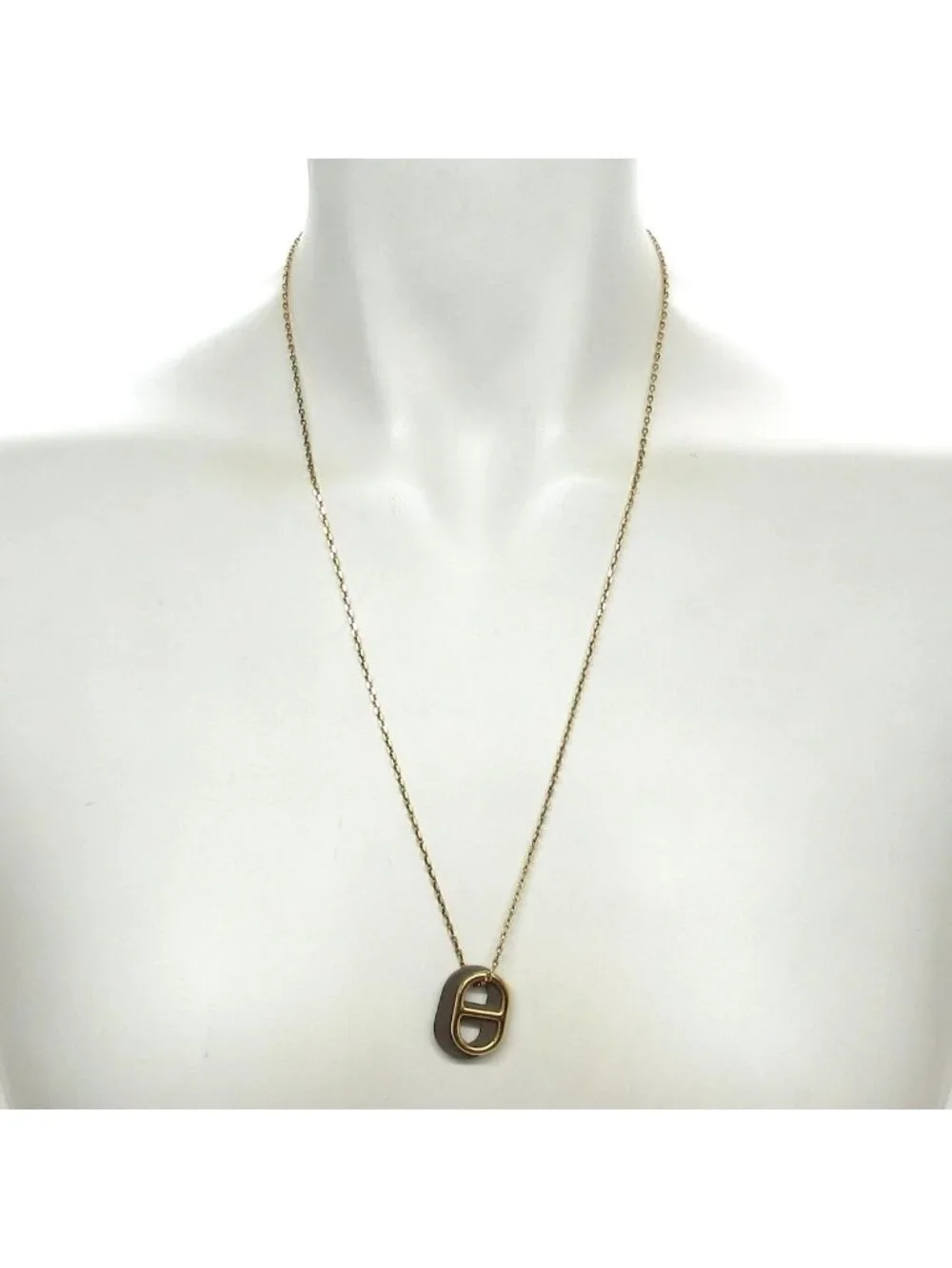 Hermes Necklace Chaine D'ancre Leather Gold